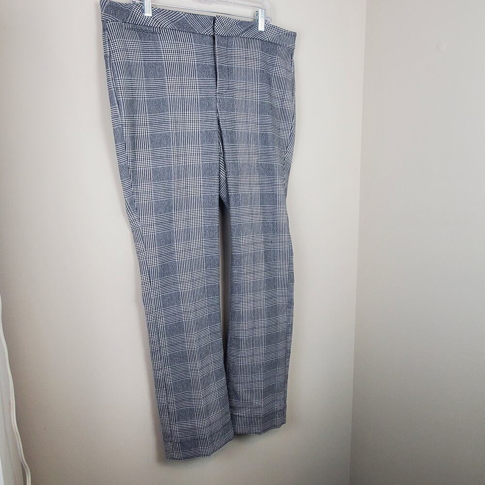 NYDJ High Waisted Straight Leg Glen Plaid Houndstooth Trouser Pants - Picture 2 of 8